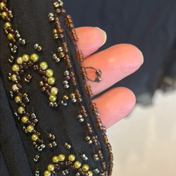 Sue Wong Black Top with Gold Embellishments - Picture 7 of 7